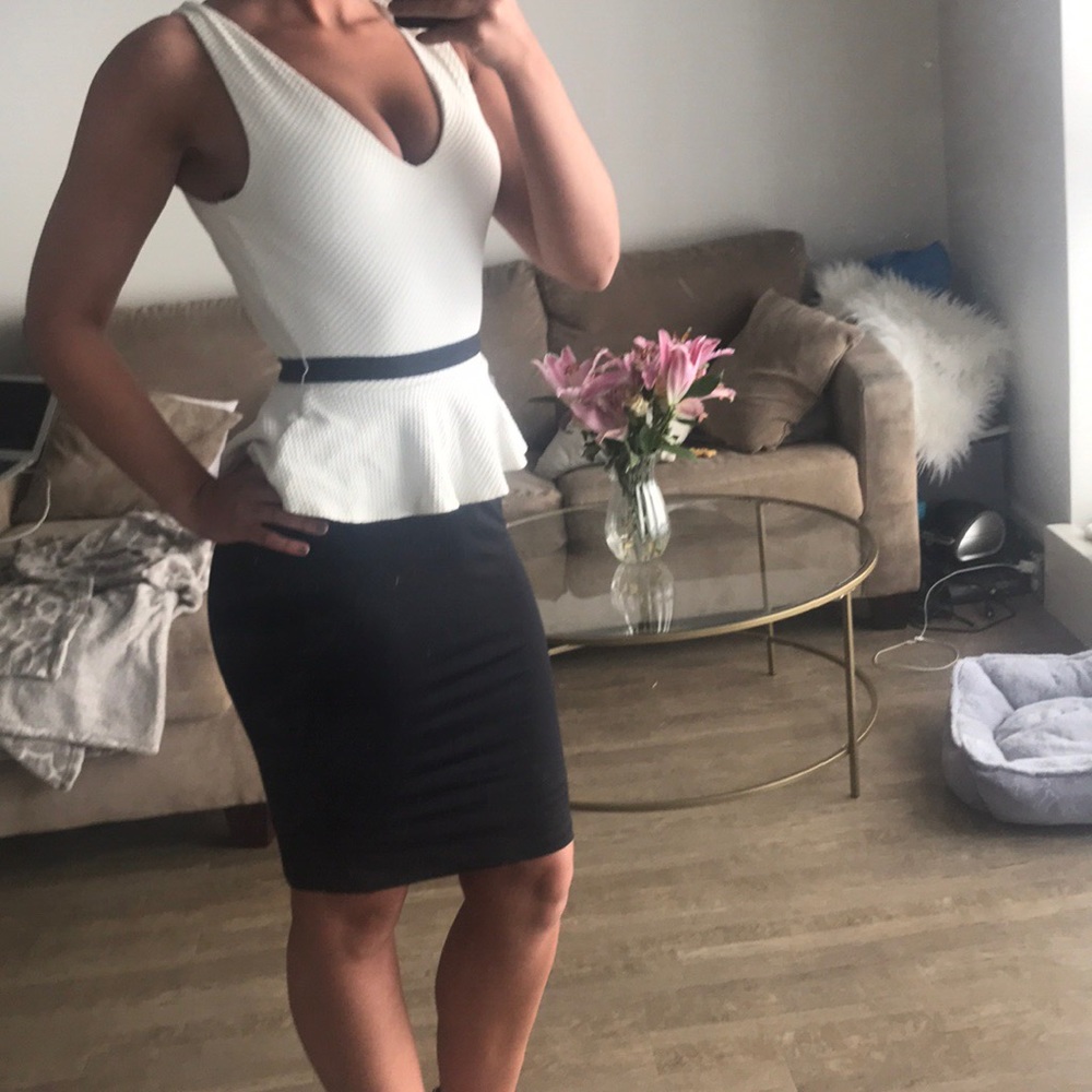 Bebe Peplum Dress size small